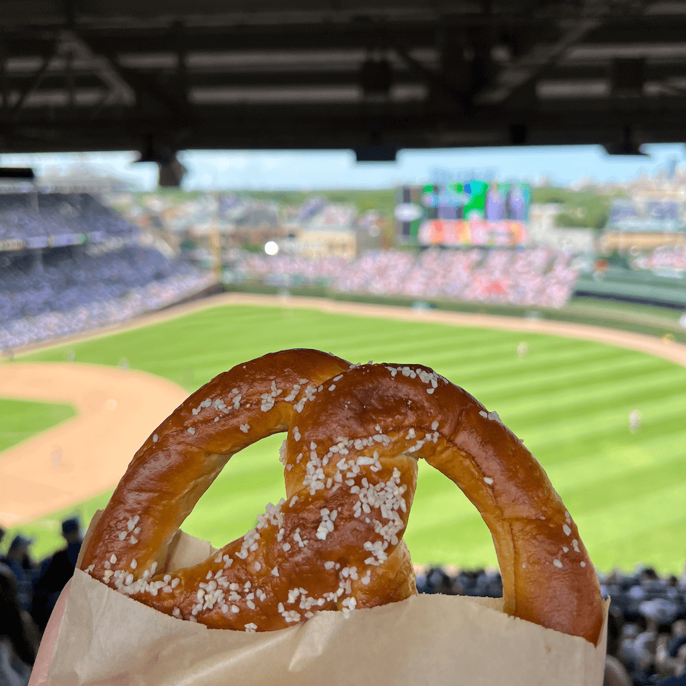 pretzel at a ballpark