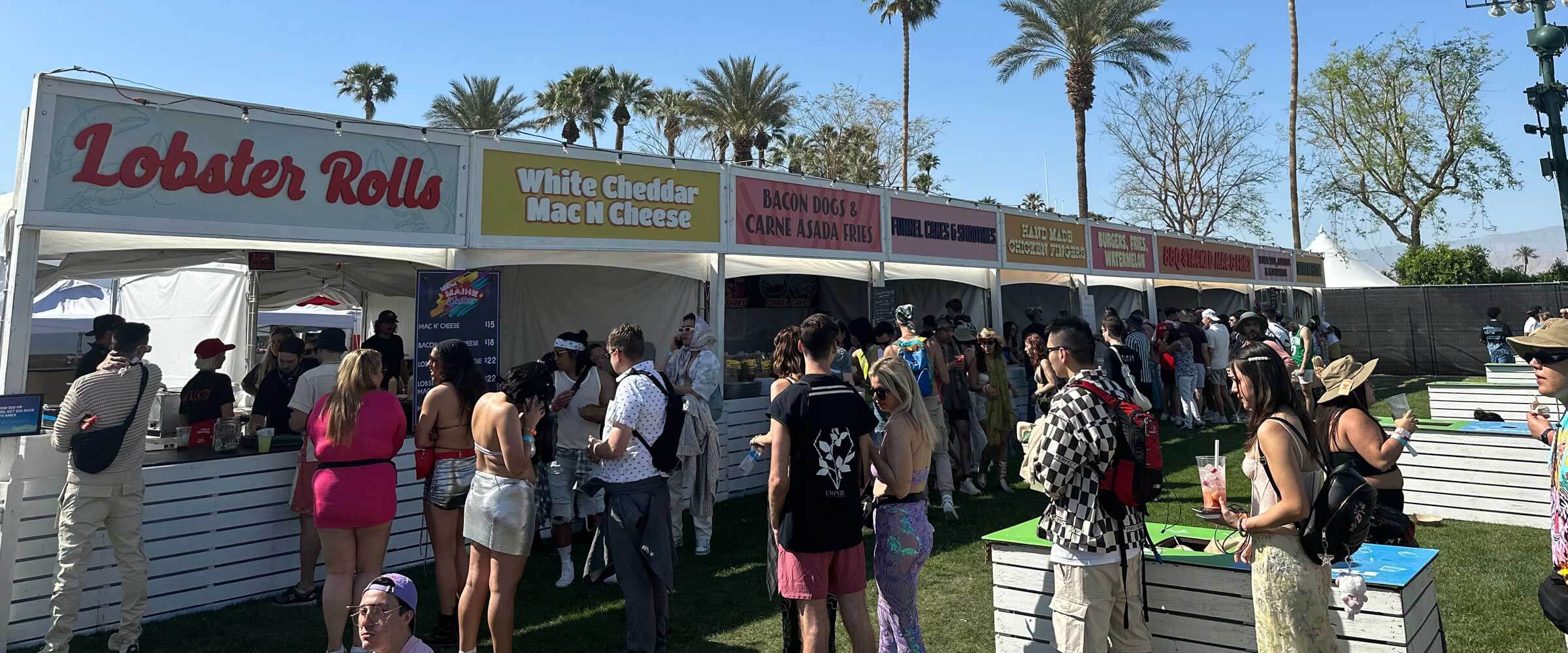 Food stands at Coachella - desktop version