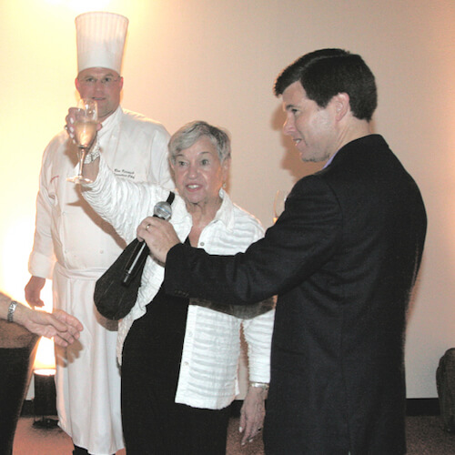 eadie levy toasting andy lansing with chef