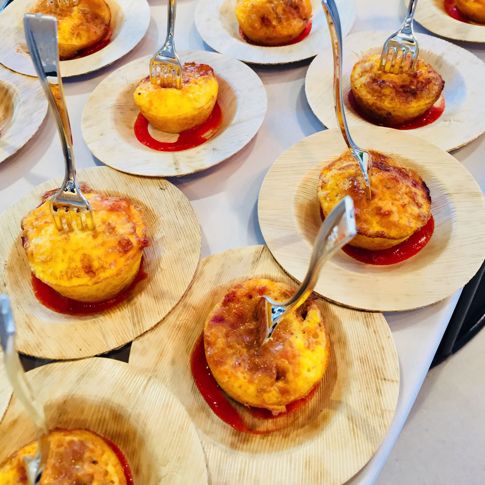 egg bites laid out on a table