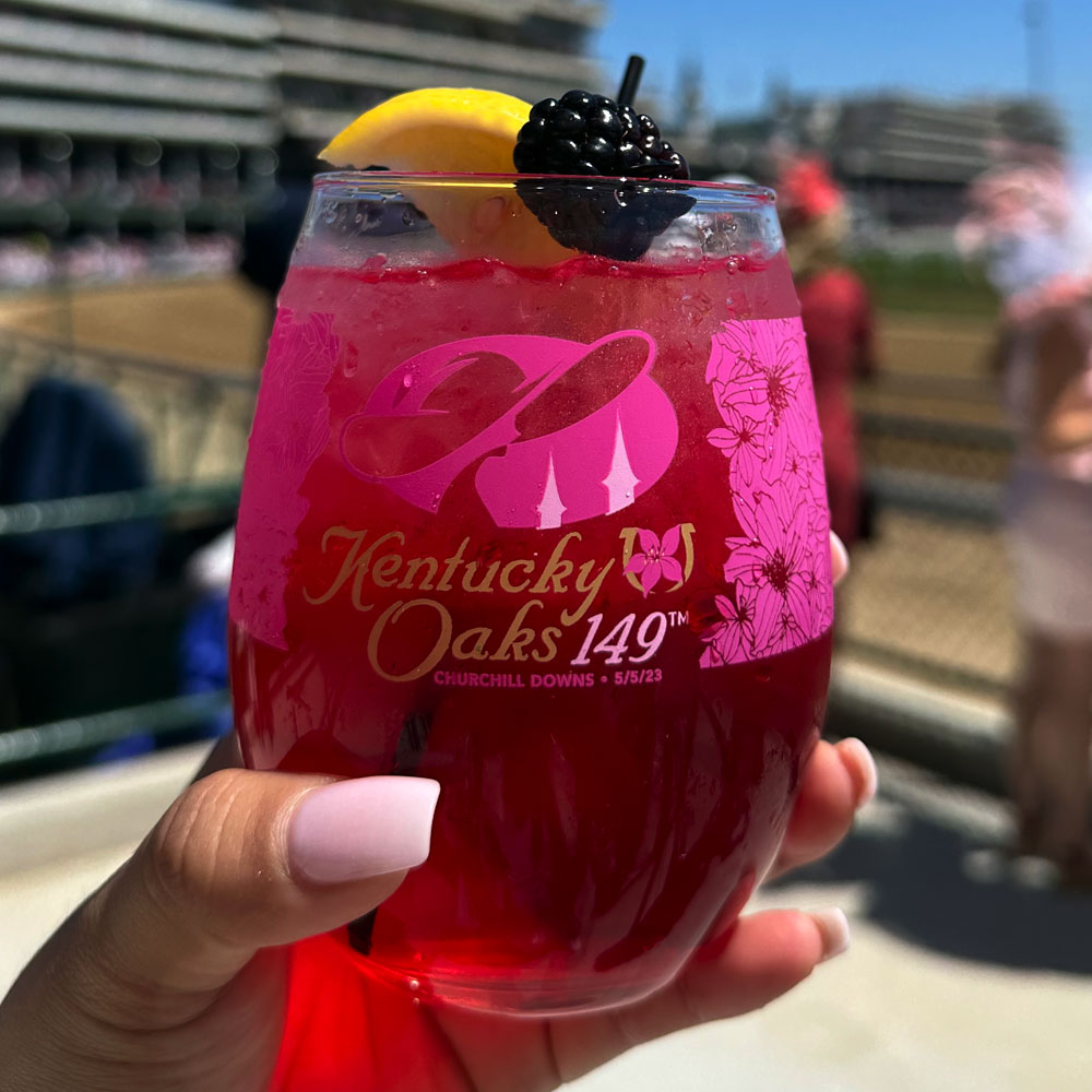kentucky oats bright pink cocktail