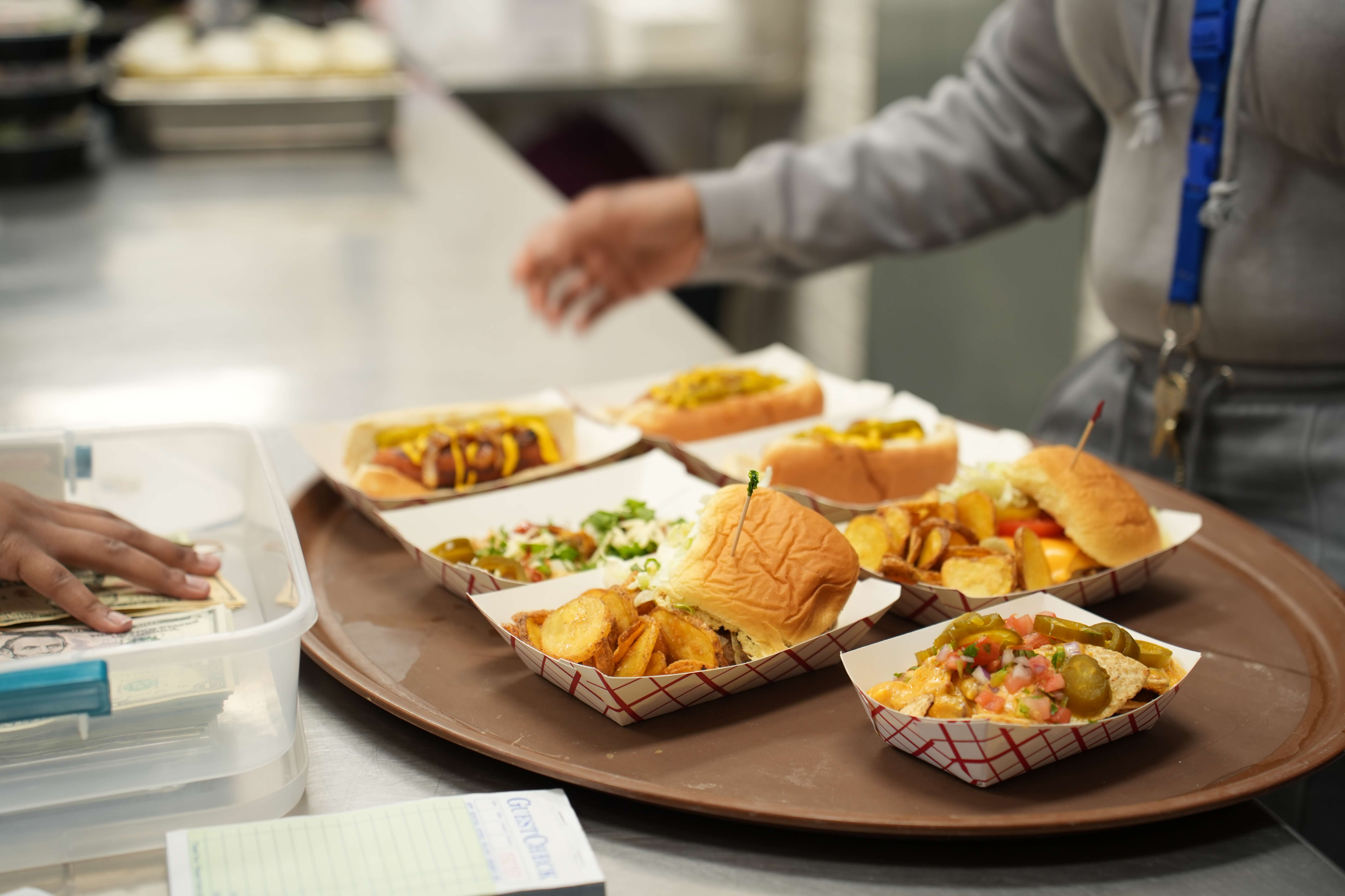 Tray of concession foods