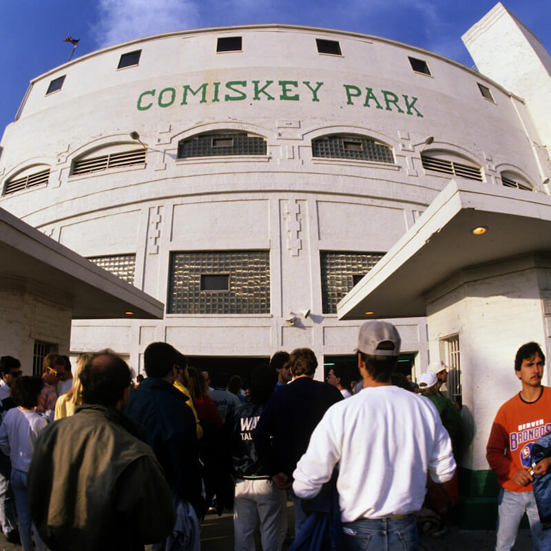 exterior of comiskey park in chicago in the 1980s - Mobile