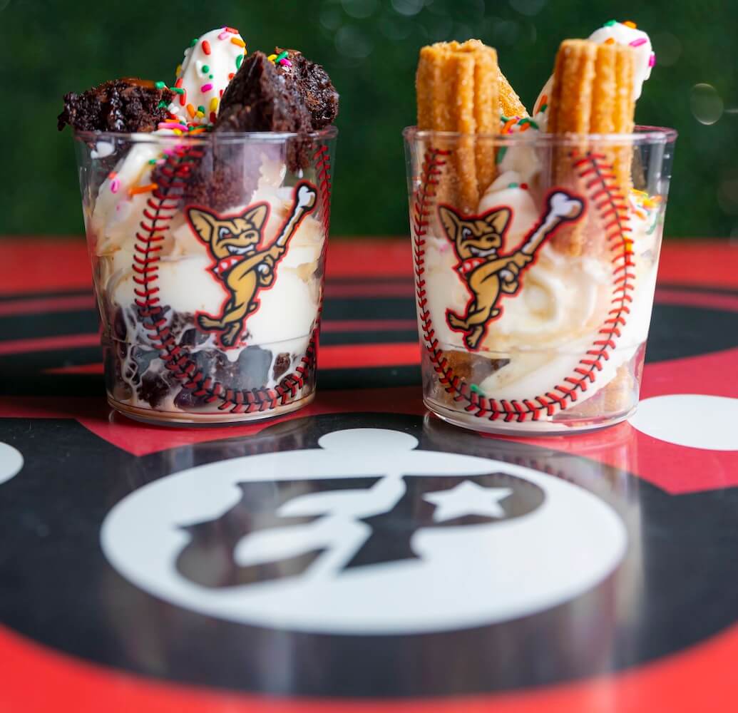 two ice cream sundaes