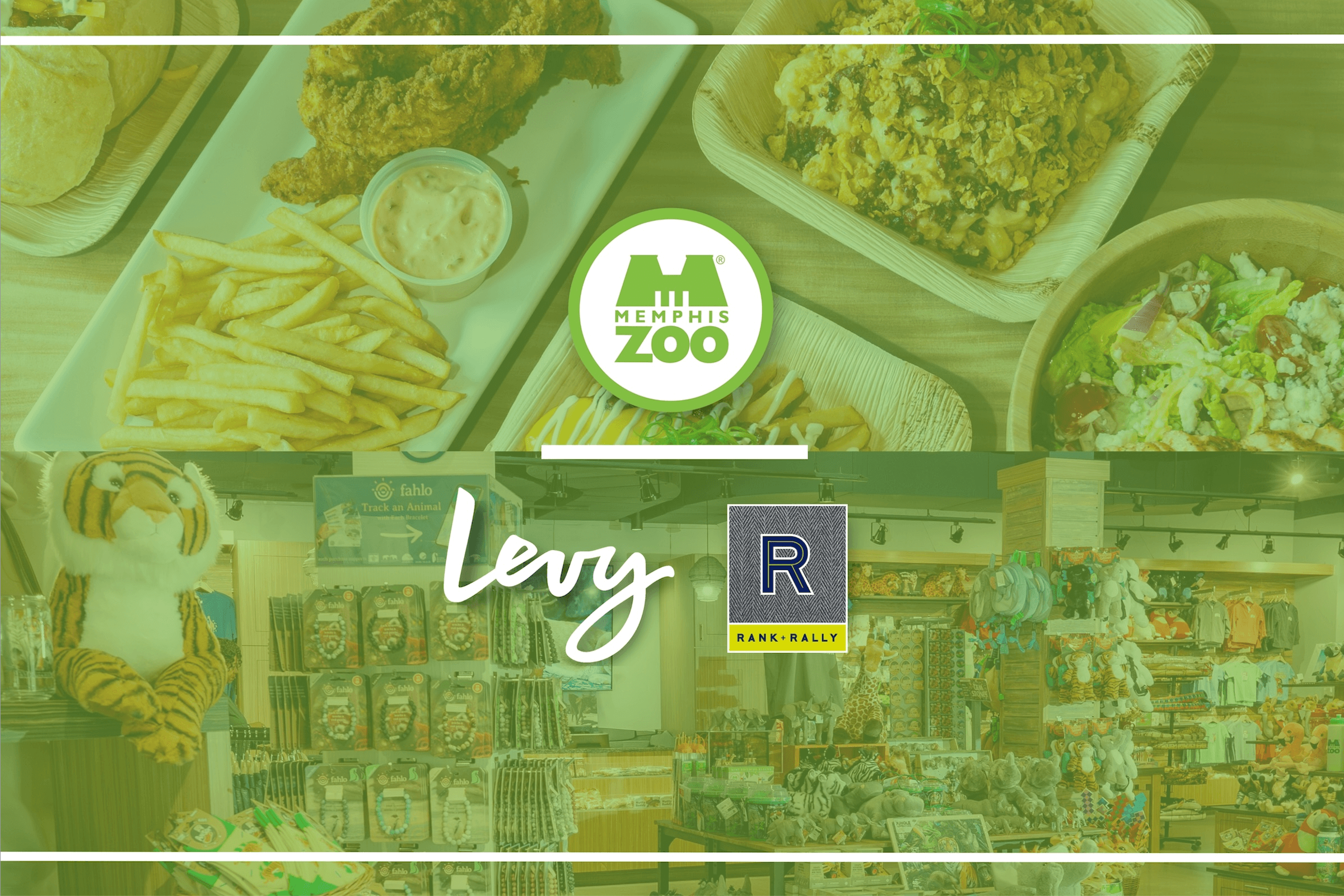 Memphis Zoo, Levy and Rank + Rally logos