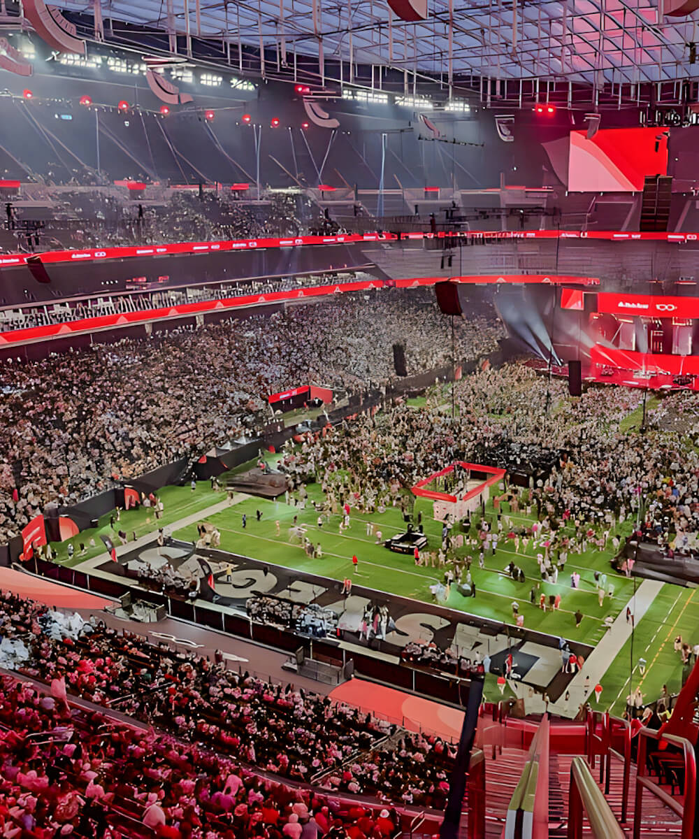 football stadium and field filled with people - mobile version