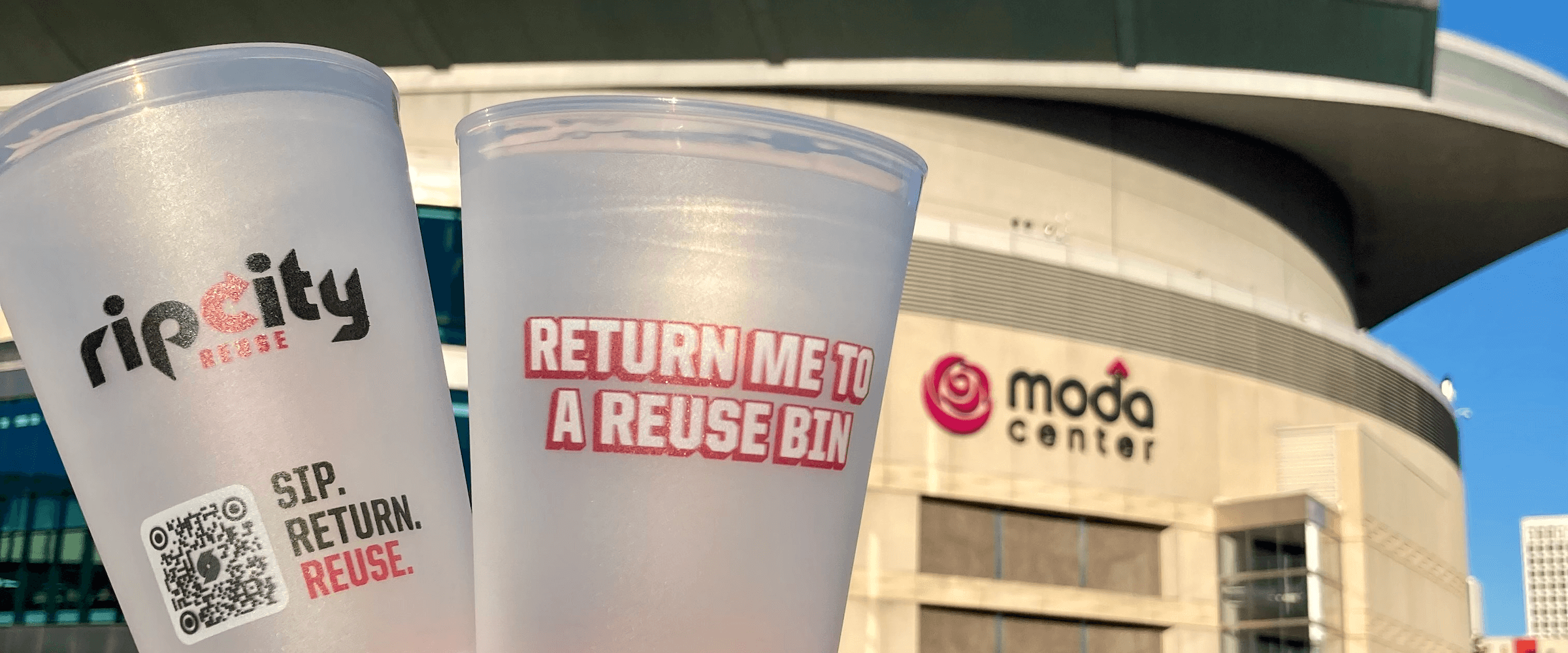 reusable cups at moda center - desktop version